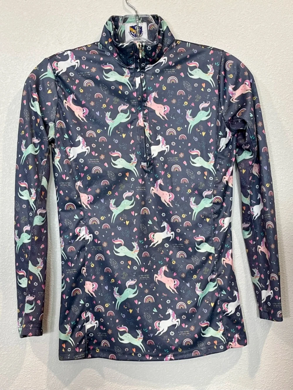 Royal Highness Equestrian Girls Unicorn Sun Shirt Performance Top M Gorpcore